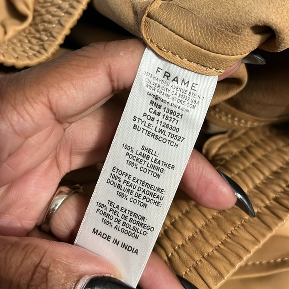 FRAME Lamb Leather Cropped Pants - Picture 10 of 10